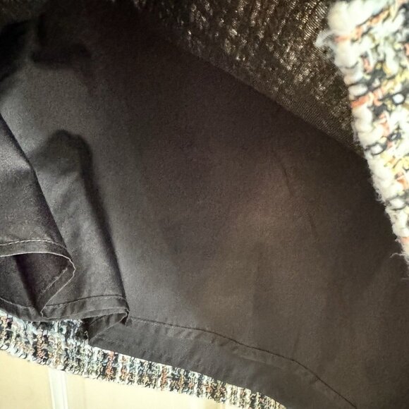 Loft Women’s Sz 4 Tweed A-Line Black/Tan/White Skirt Bouche Lined Skirt Career - Picture 6 of 10